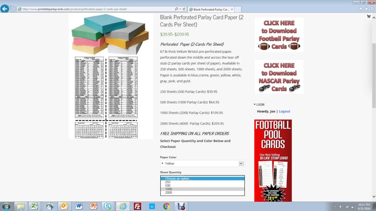 Printable Parlay Cards - Free Printable Parlay Cards