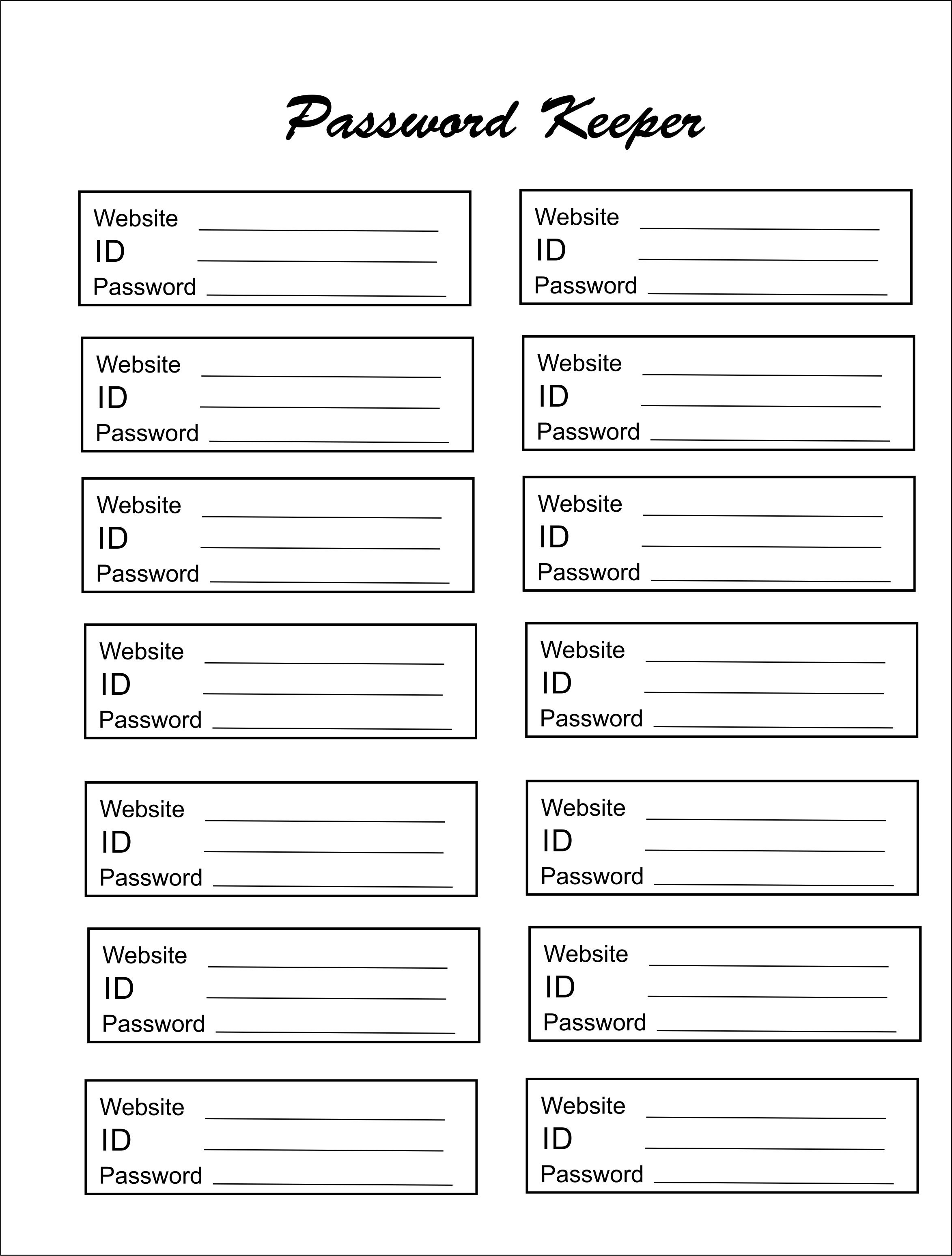 Printable Password Keeper | Printable! | Password Keeper, Saved - Free Printable Password Keeper