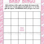 Printable Pink Damask Baby Shower Bingo Game Instant Download | Bee   Baby Bingo Game Free Printable