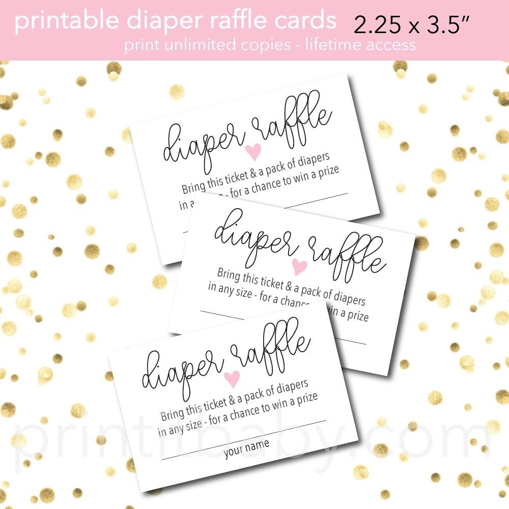 Printable Pink Heart Diaper Raffle Tickets | Baby Shower Ideas - Free Printable Baby Shower Diaper Raffle Tickets