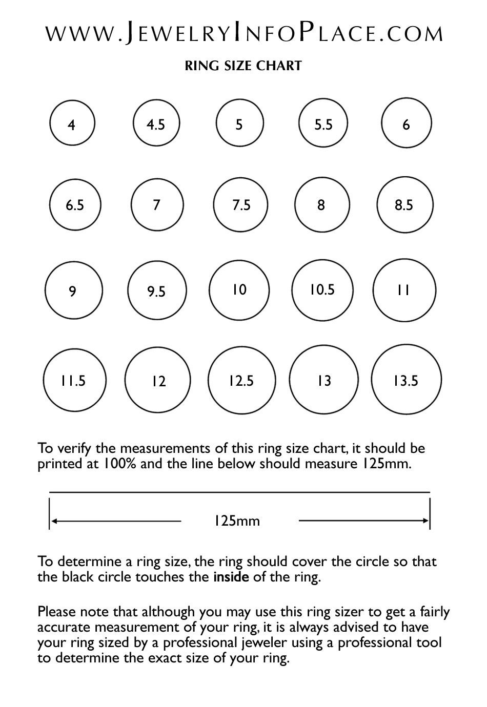 full size printable ring sizer chart