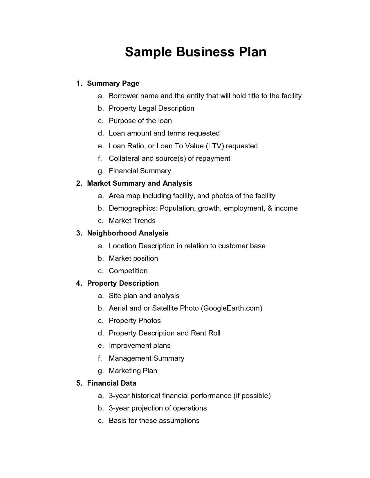 business plan template to print