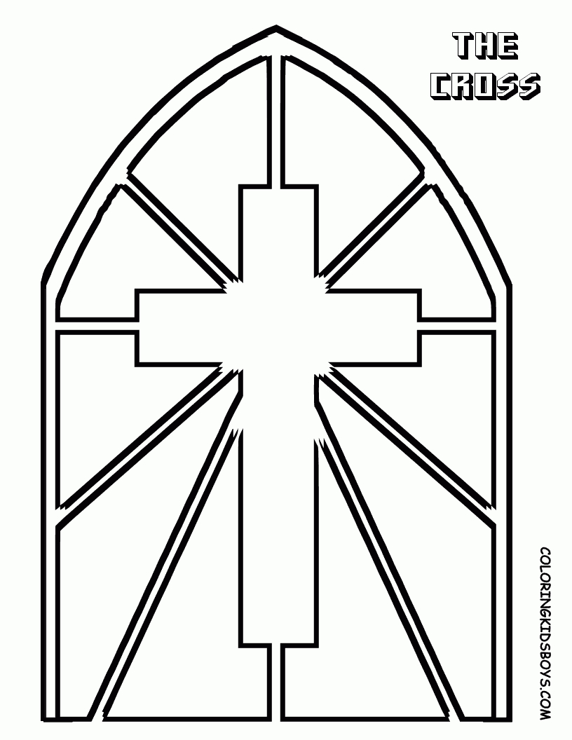Printable Stained Glass Cross Coloring Page | Religious Craft Ideas - Free Printable Religious Stained Glass Patterns