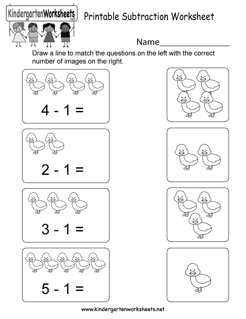 Printable Subtraction Worksheet - Free Kindergarten Math Worksheet - Free Printable Kindergarten Addition And Subtraction Worksheets