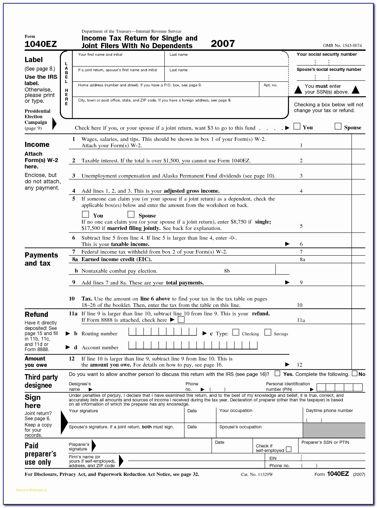 Printable Tax Forms Inspirational Irs Form 1040Ez Best 2015 1040 Tax - Free Printable Irs 1040 Forms