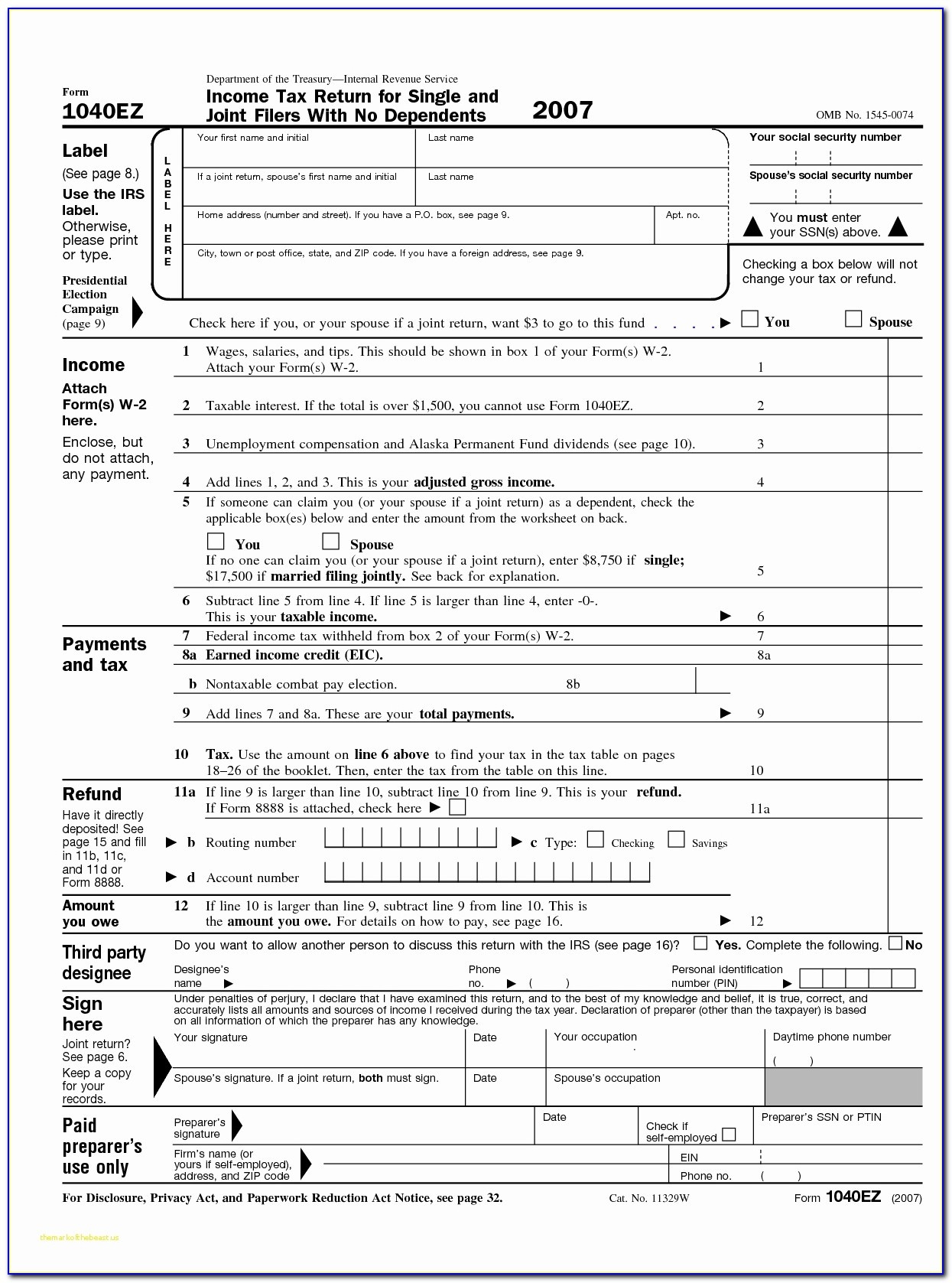 1040 (2018) | Internal Revenue Service - Free Printable ...