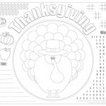 Printable Thanksgiving Placemats For Kids   Free | Fine Motor   Free Printable Thanksgiving Coloring Placemats