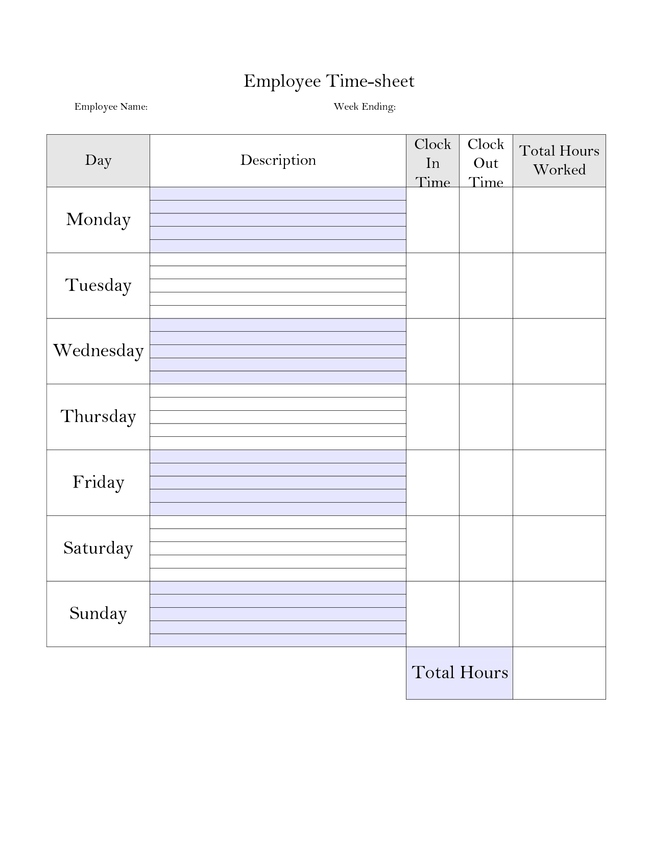 Printable Weekly Time Sheet | Printable Timecard | Teaching &amp;lt;3 - Free Printable Time Cards