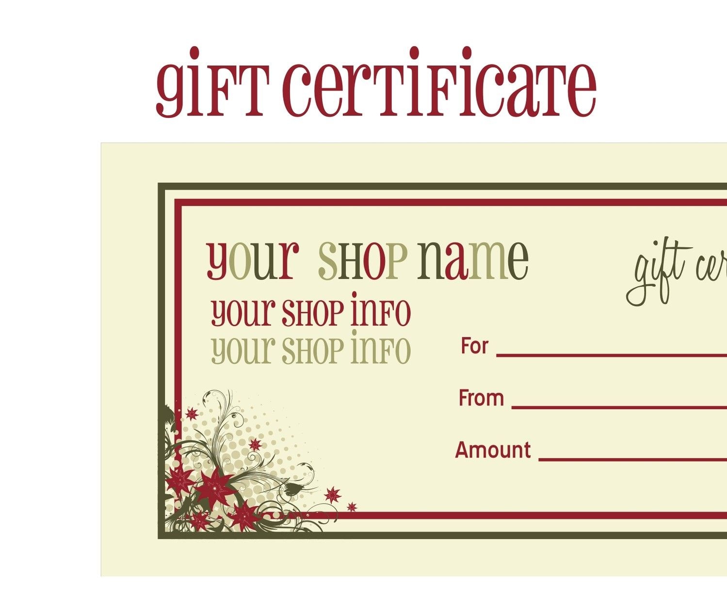 Printable+Christmas+Gift+Certificate+Template | Massage Certificate - Free Printable Gift Certificates For Hair Salon