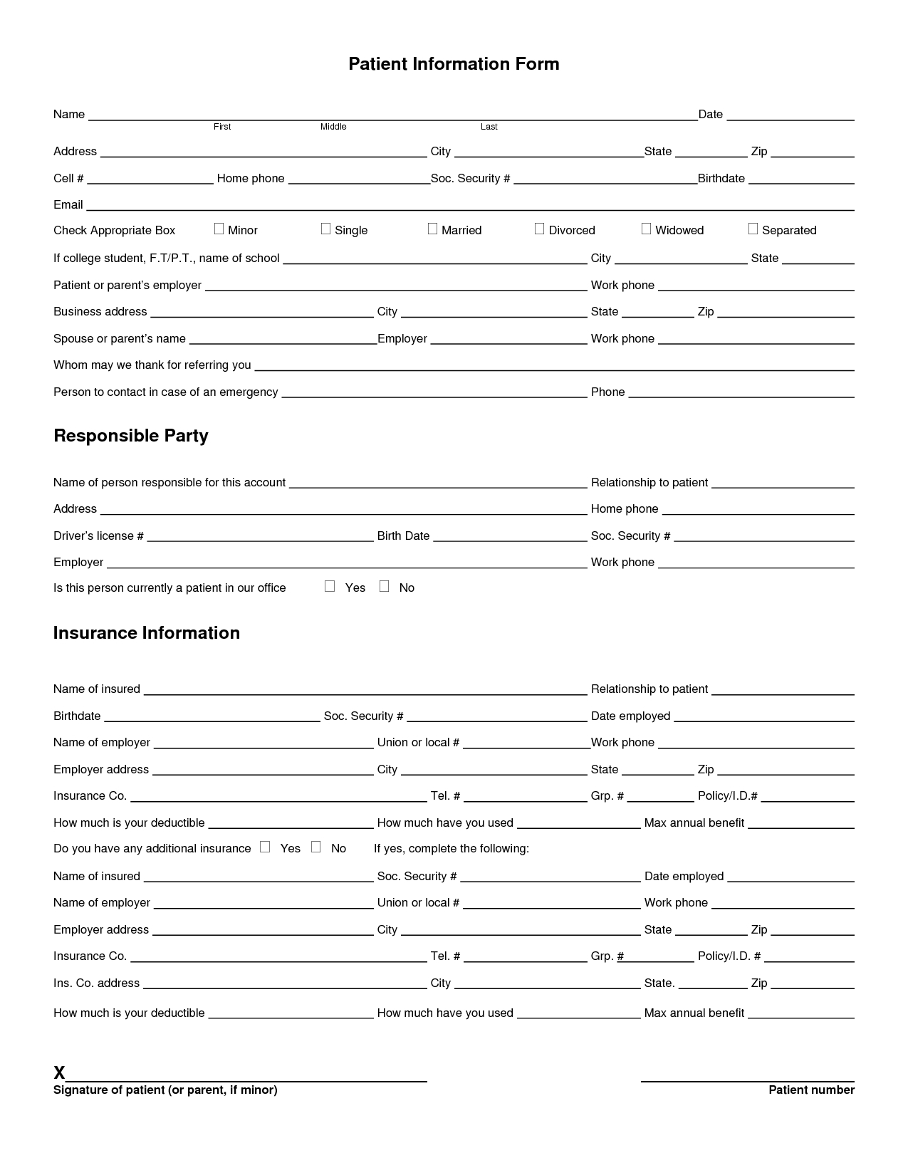 Paper Medical Chart Template