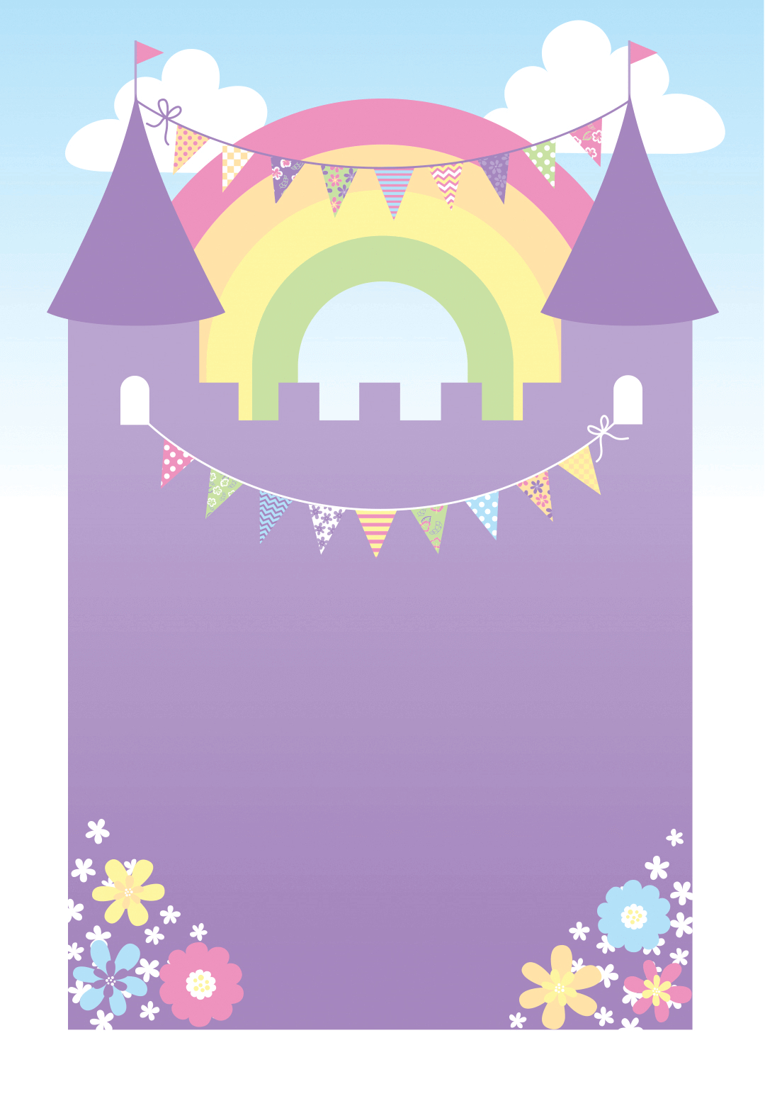 Purple Castle - Free Printable Birthday Invitation Template - Free Printable Castle Templates