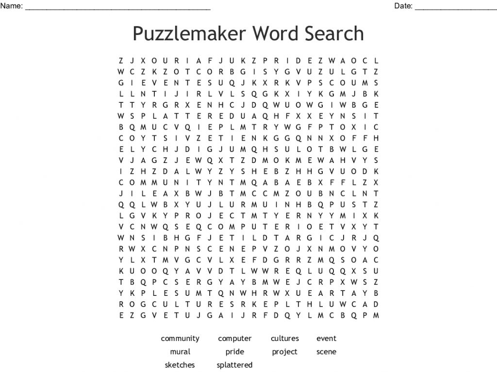 Puzzlemaker Word Search - Wordmint - Puzzle Maker Printable Free - Free