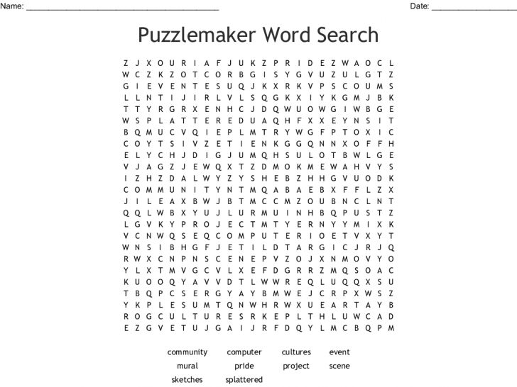 puzzle maker word search free