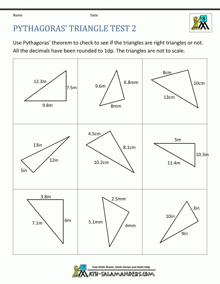 Pythagoras Theorem Questions - Free Printable Pythagorean Theorem