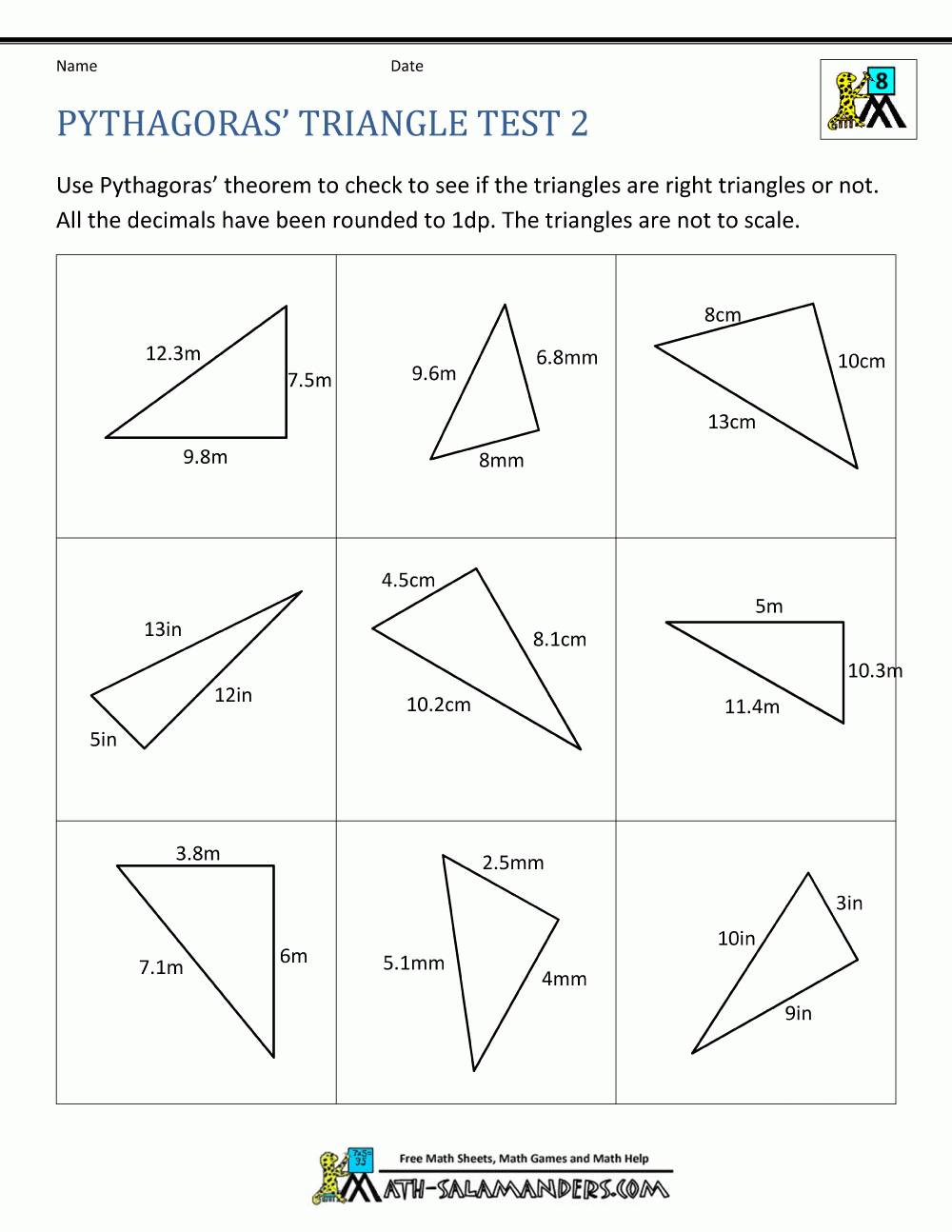 Pythagoras Theorem Questions Free Printable Pythagorean Theorem Worksheets Free Printable