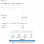 Quiz & Worksheet   The Book Of Genesis | Study   Free Printable Bible Study Lessons Genesis