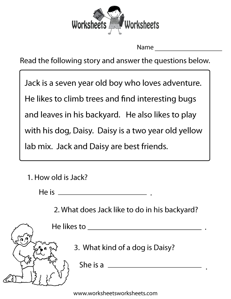 Reading Comprehension Practice Worksheet | Education | Free Reading - Free Printable Reading Assessment Test