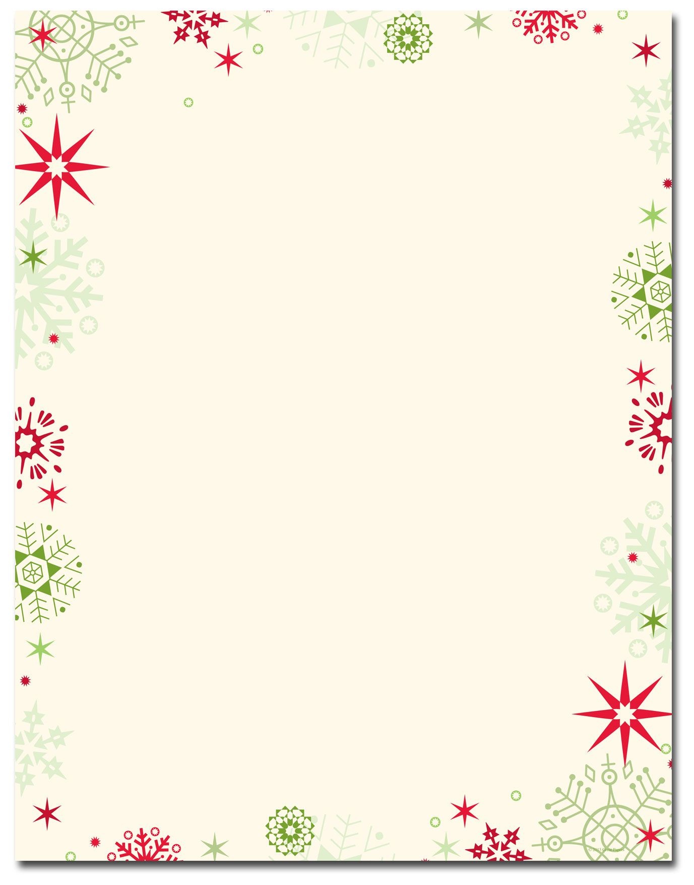 Red &amp;amp; Green Flakes Letterhead | Holiday Papers | Christmas - Free Printable Christmas Letterhead