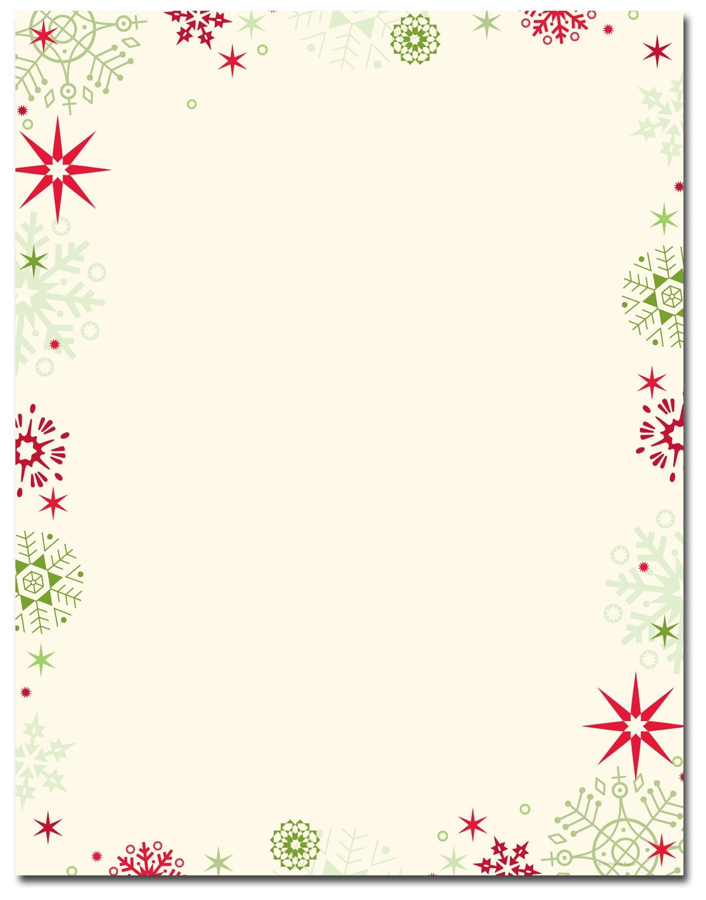 Red &amp;amp; Green Flakes Letterhead | Holiday Papers | Christmas - Free Printable Letterhead Borders