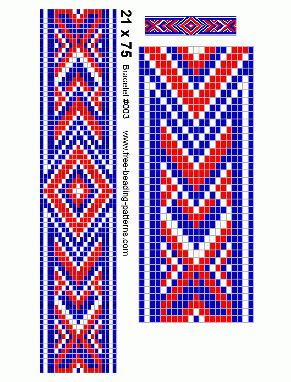 Red, White, &amp;amp; Blue - Seed Bracelet | Beading Patterns | Bead Loom - Free Printable Bead Loom Patterns