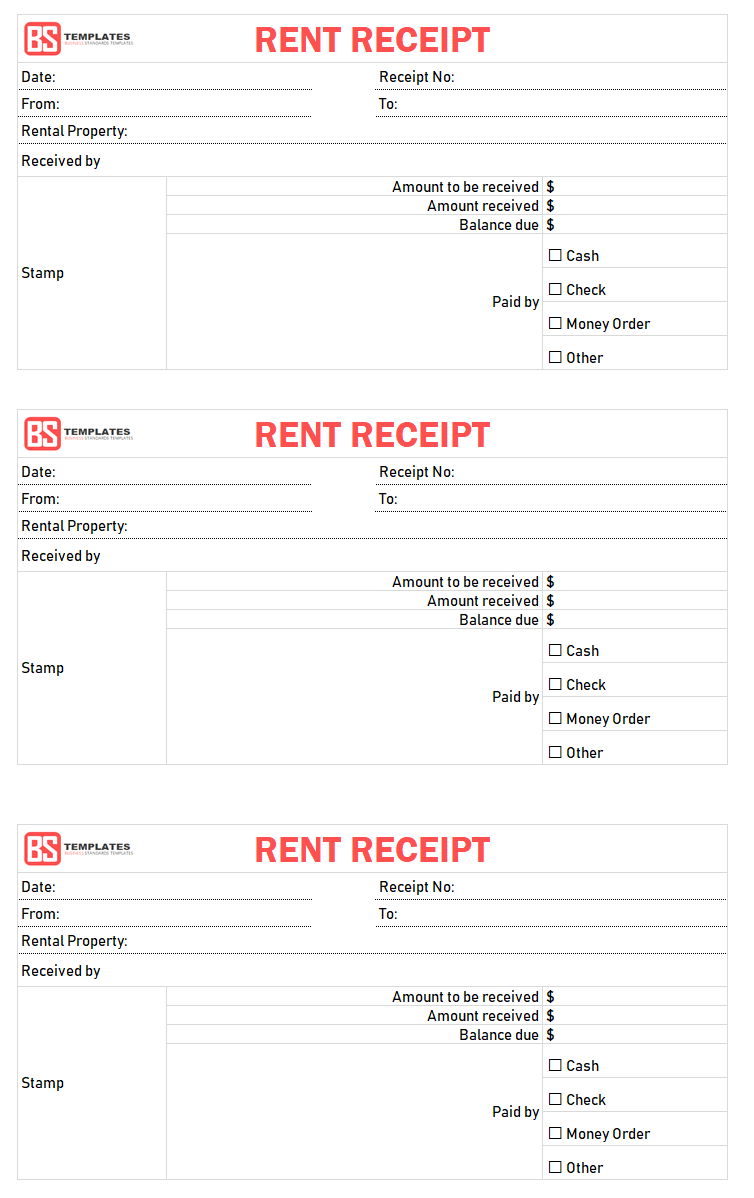 Rent Receipt Template Free Word