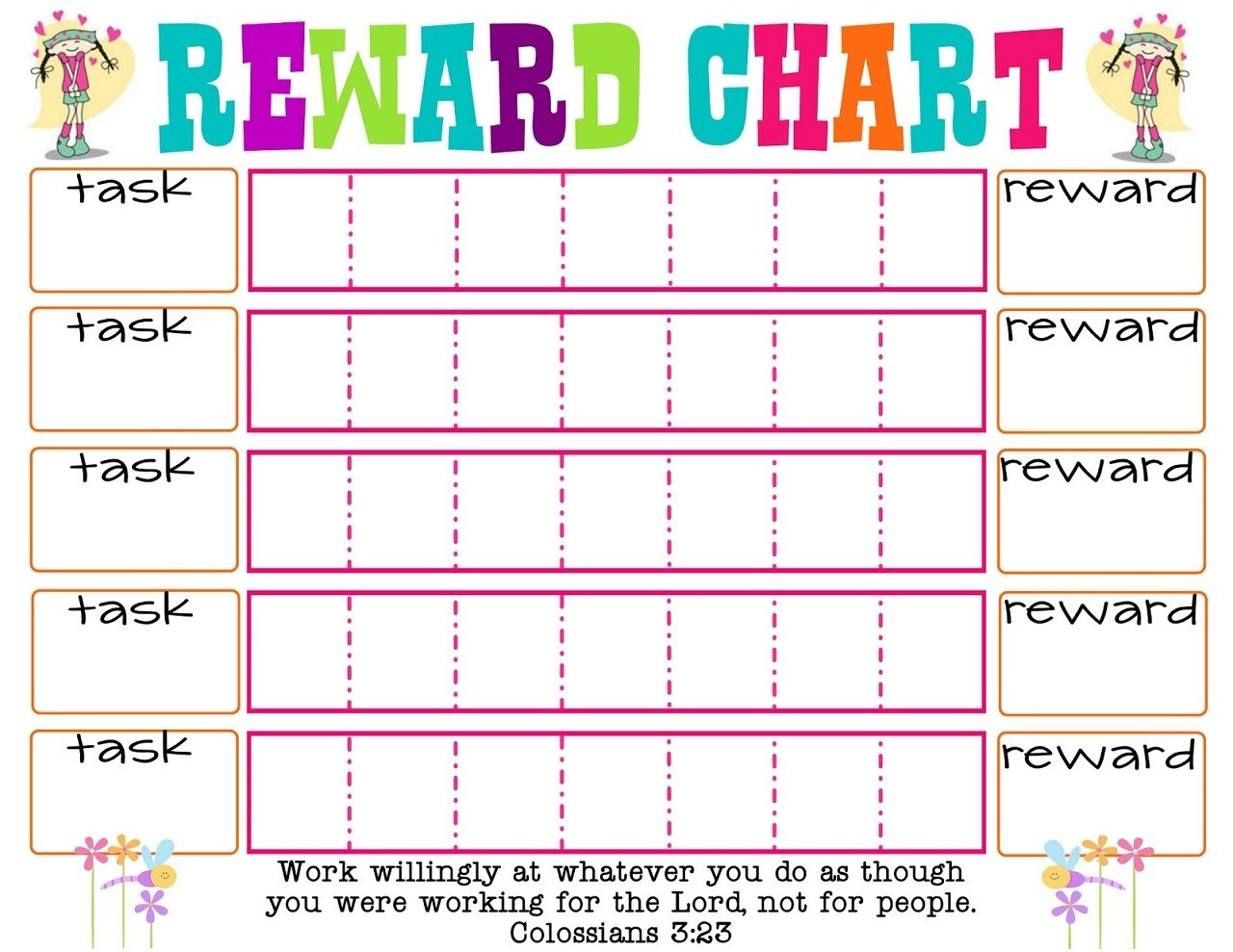 Printable Reward Chart For 2 Year Old