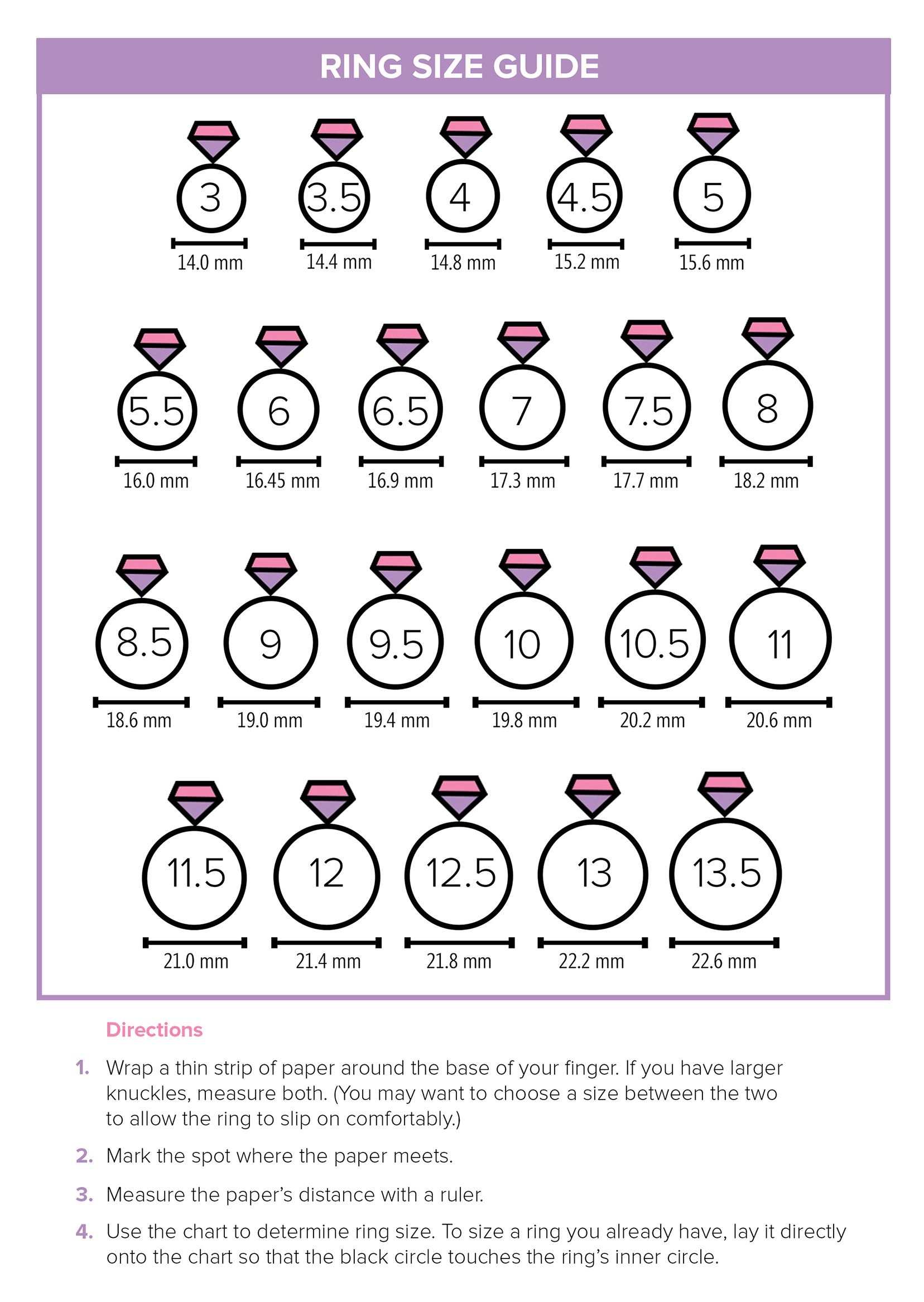 printable ring sizer tool