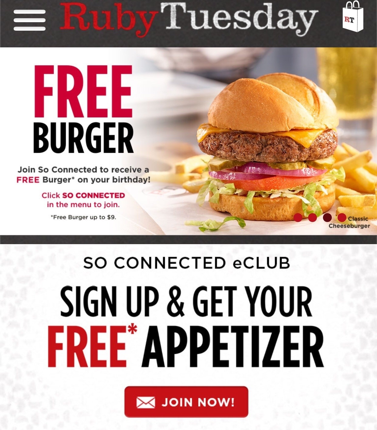 Ruby Tuesday Birthday Burger Coupon / Double Coupon Days At Fred Meyer - Free Red Robin Coupons Printable