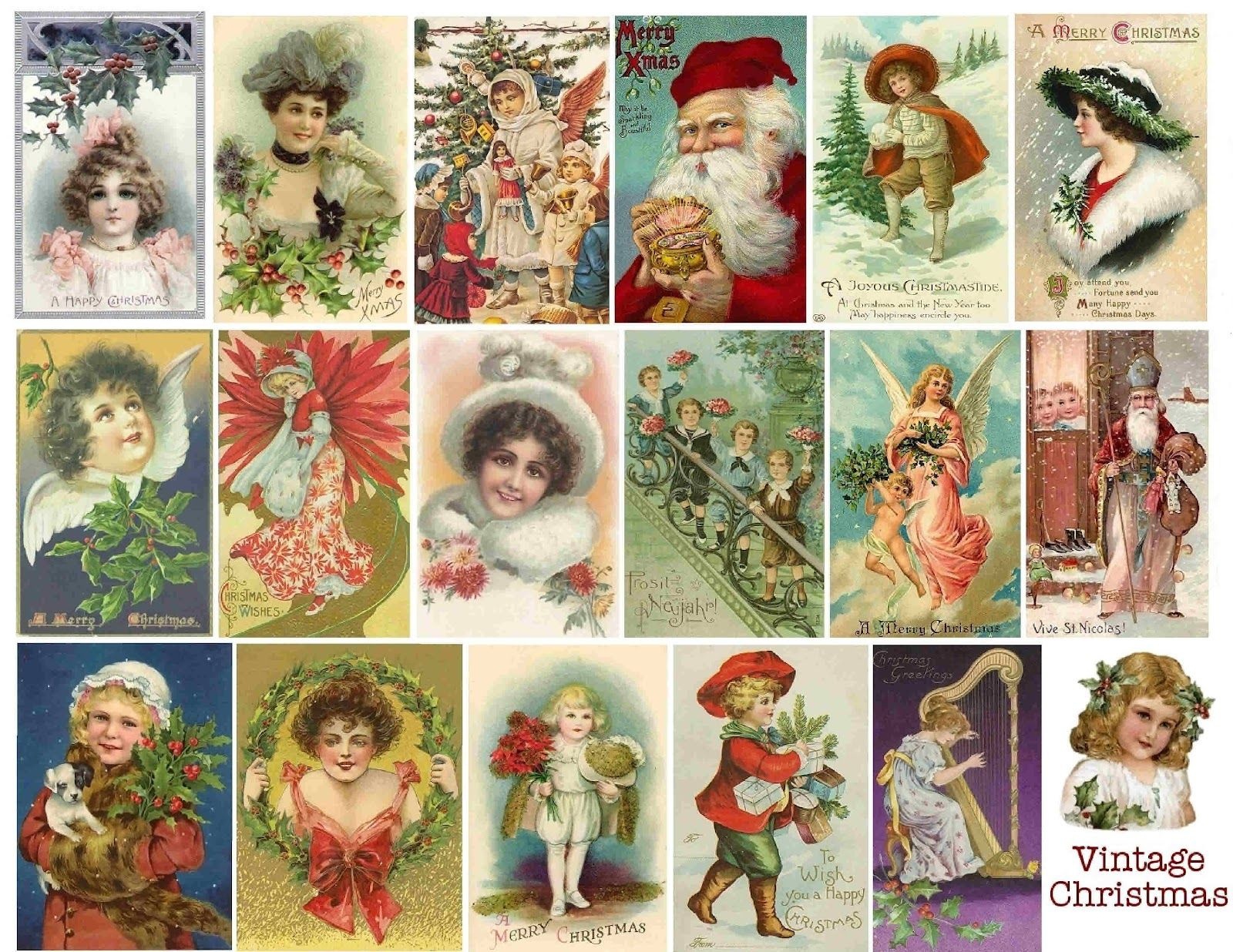 Scrapbook+Christmas+Vintage+Free+Printable | Free Vintage Printable - Free Printable Christmas Photo Collage