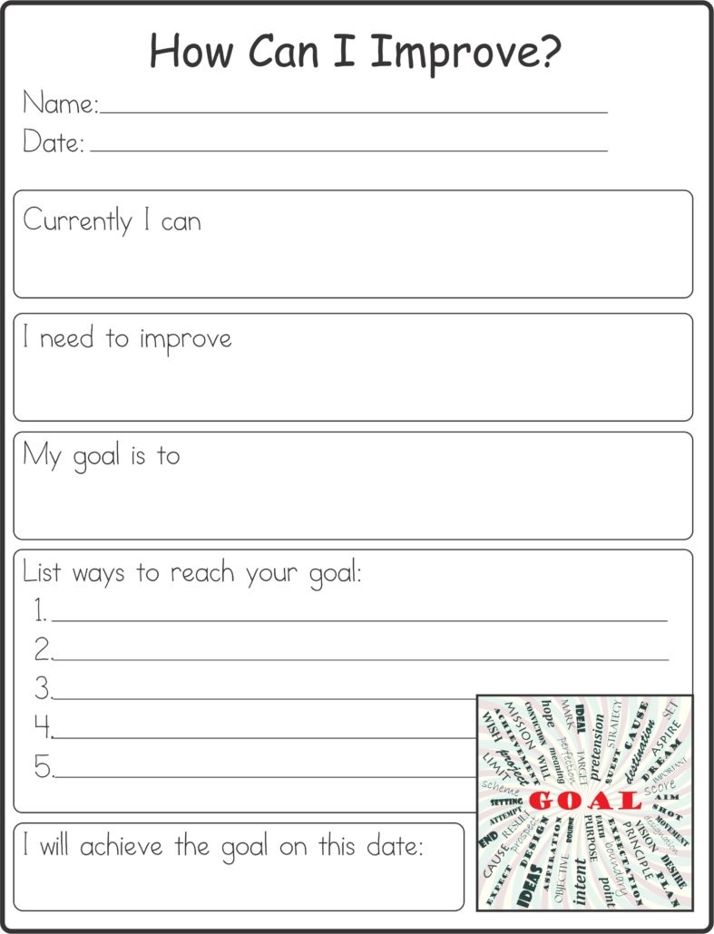 Self Improvement Worksheet - Your Therapy Source - Free Printable Therapy Worksheets