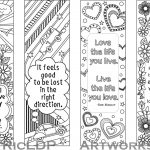 Set Of 4 Coloring Bookmarks With Quotes, Bookmark Templates With   Free Printable Spring Bookmarks