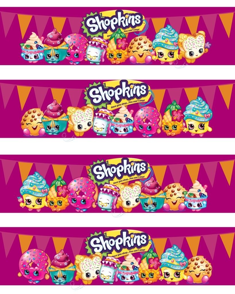 Shopkins Water Bottle Labels | Jamie's Shopkins Birthday Party - Shopkins Banner Printable Free