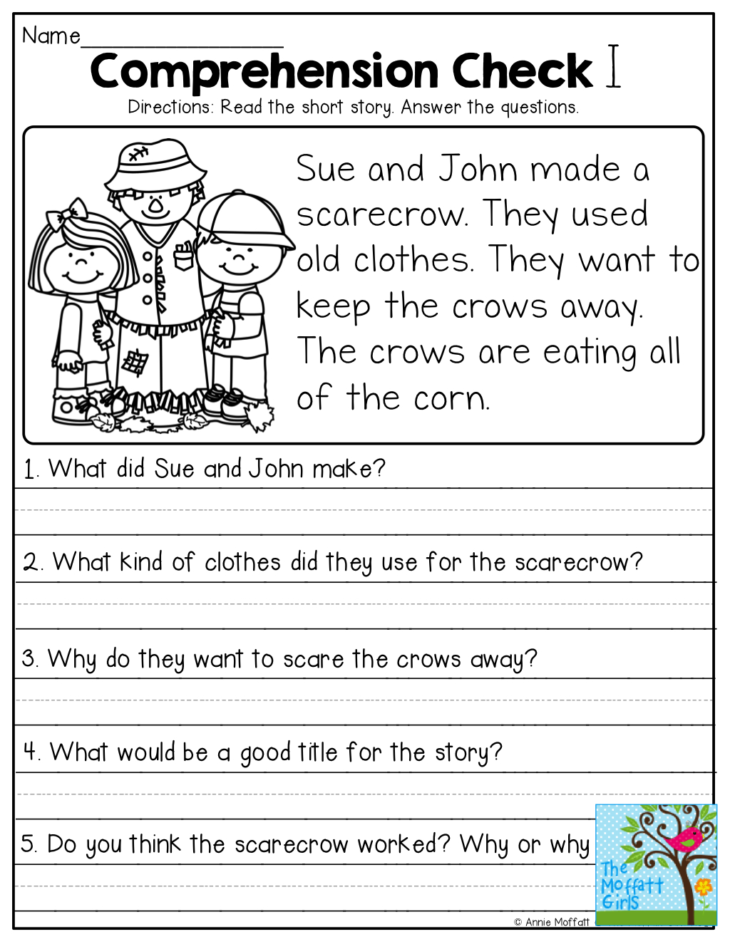Short Stories With Comprehension Questions! | Jassiah | First Grade - Free Printable Short Stories With Comprehension Questions