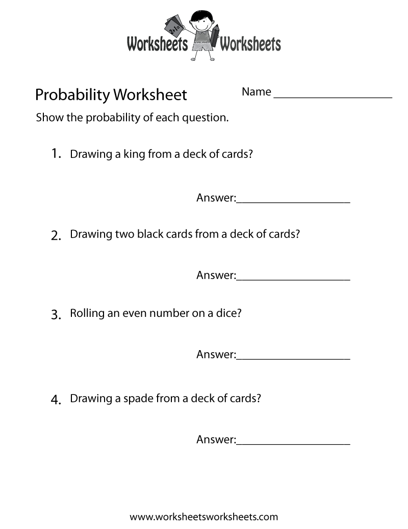 Free Printable Probability Worksheets 4Th Grade Free Printable