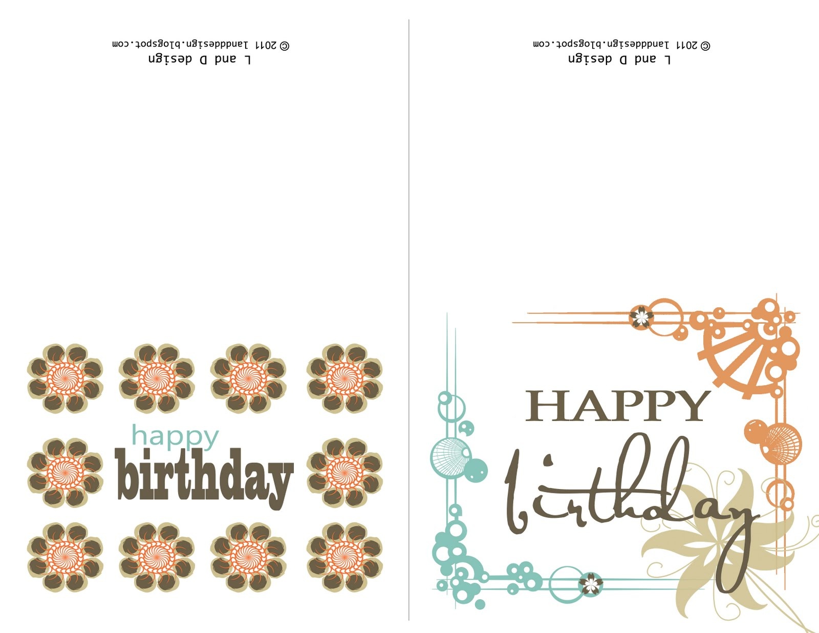 Small Printable Birthday Cards | Zwonzorg - Free Printable Happy Birthday Cards For Dad
