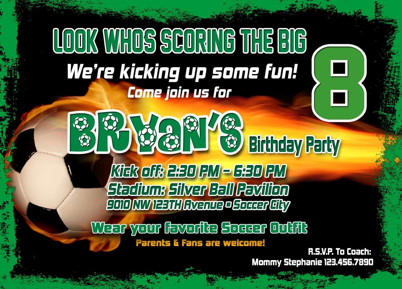 Soccer Birthday Party Invitation Template | Birthday Party | Soccer - Free Printable Soccer Birthday Invitations