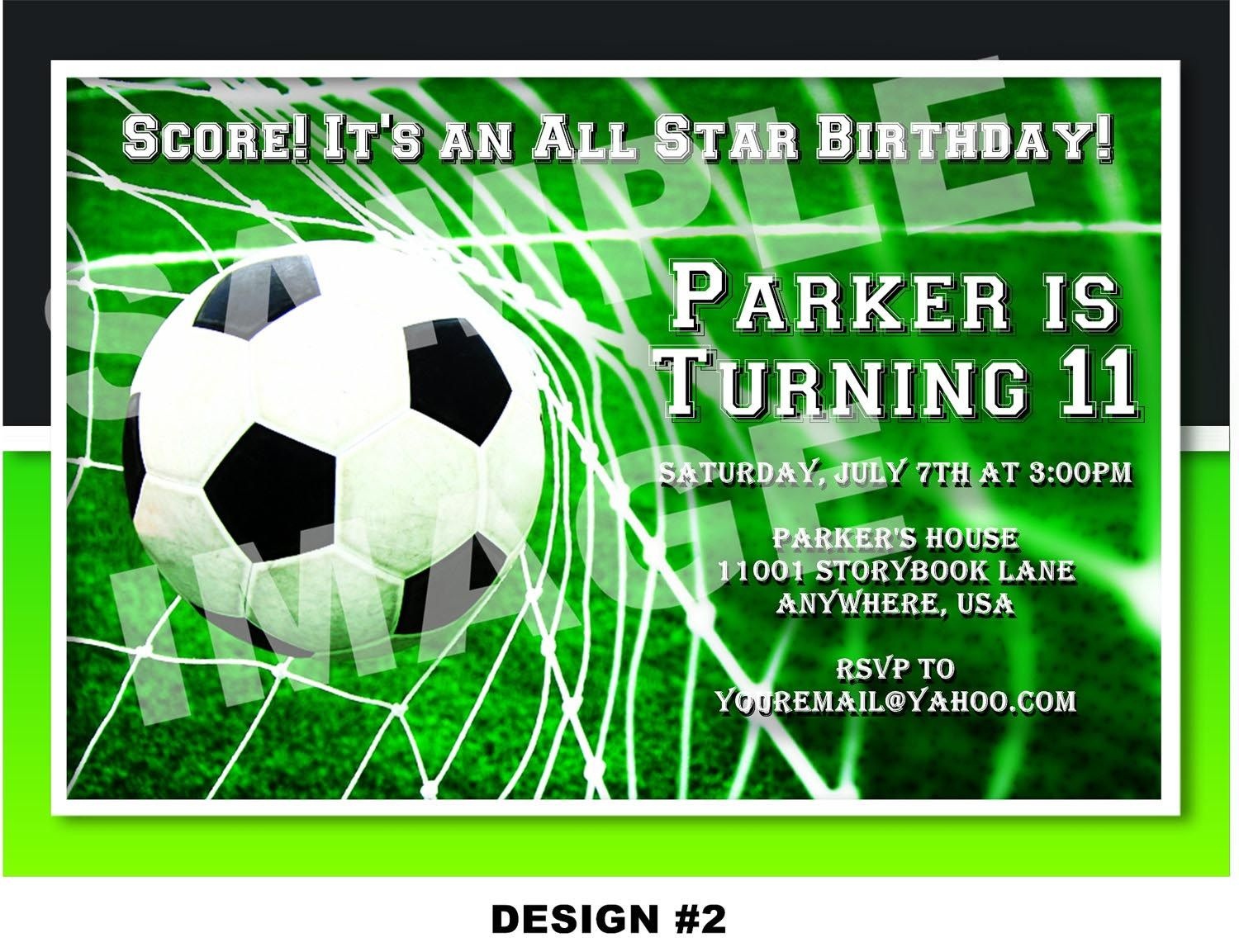 Soccer Themed Birthday Party Invitations | Birthday Party | Soccer - Free Printable Soccer Birthday Invitations