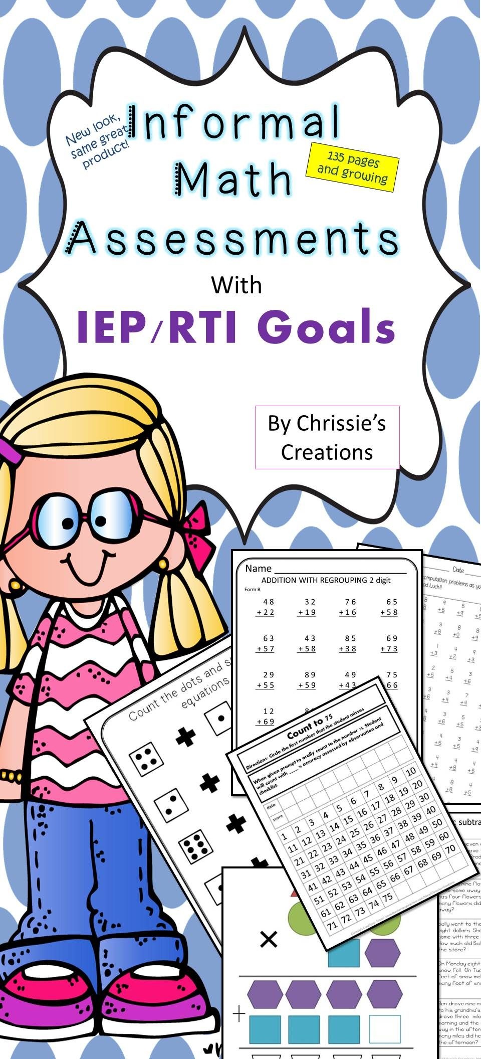 Special Education: Basic Skills- Math Assessments And Data - Free Printable Informal Math Assessments