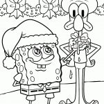 Spongebob And Squidward Coloring Pages For Kids, Printable Free   Free Printable Christmas Cartoon Coloring Pages