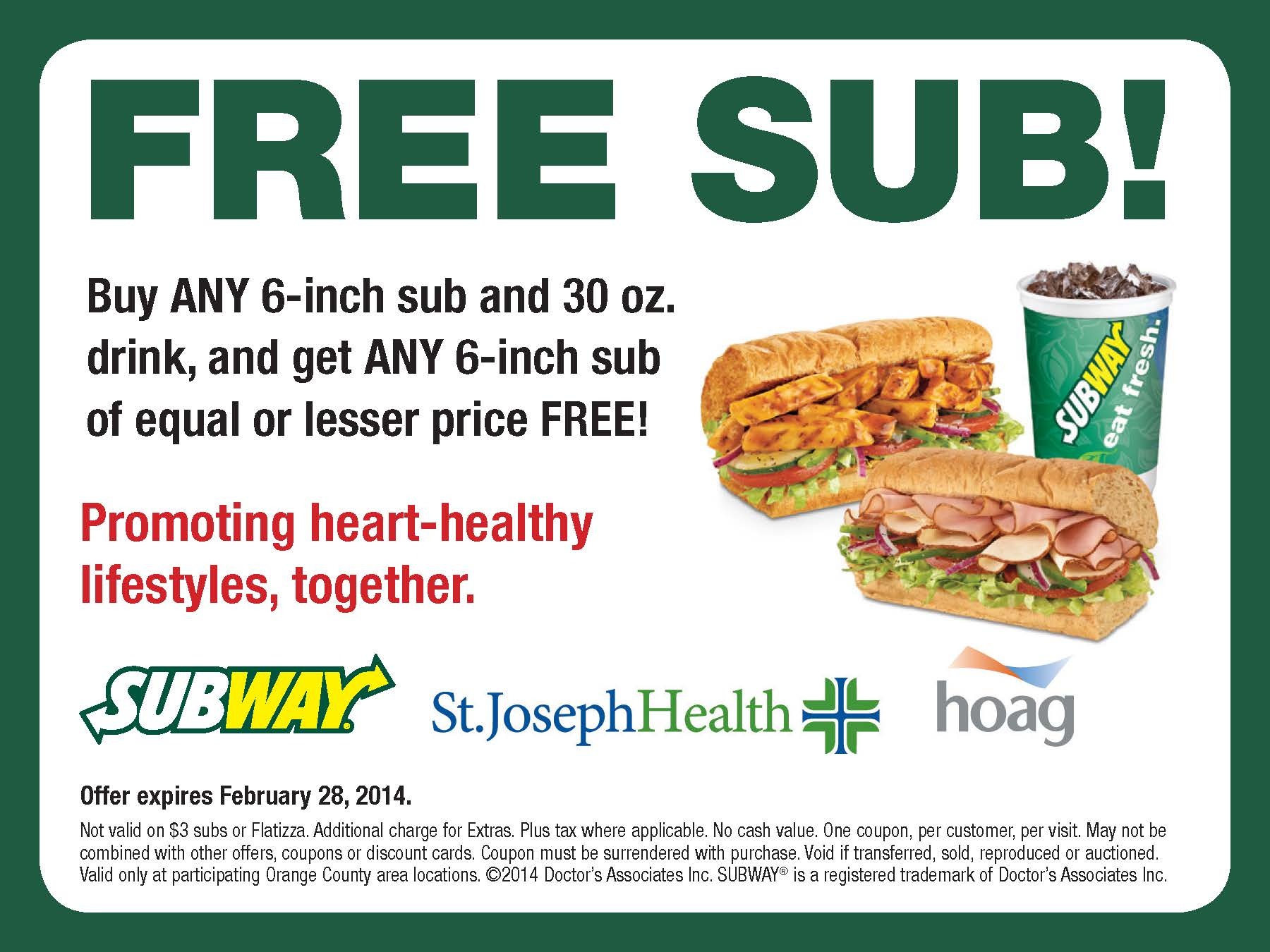 Free Printable Subway Coupons 2017 Free Printable