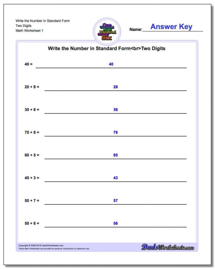 Free Printable Expanded Notation Worksheets