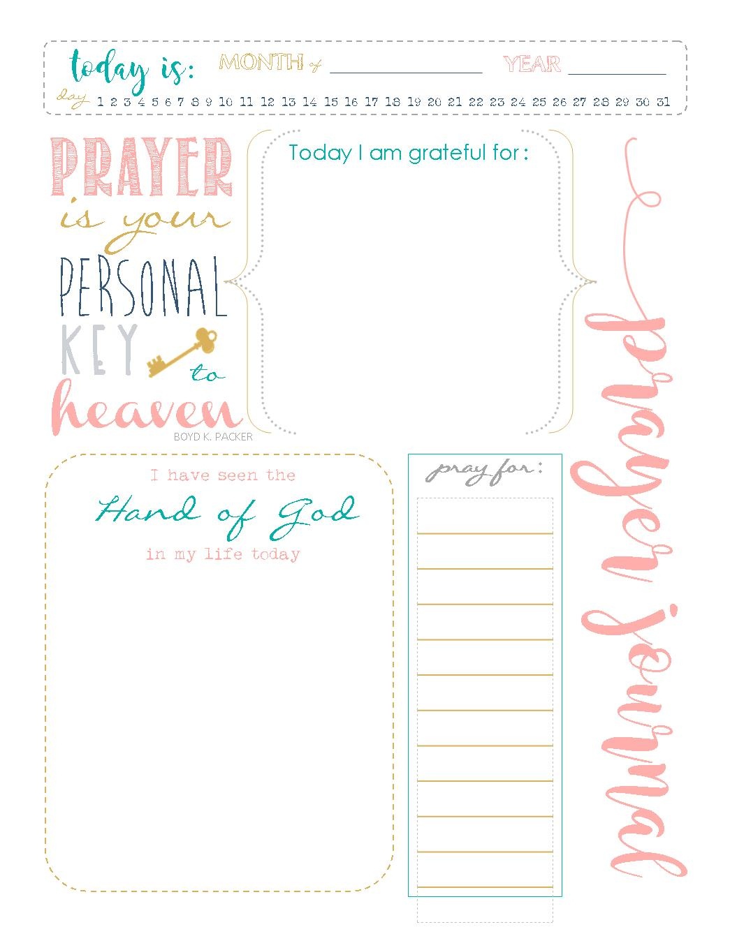 Start A Prayer Journal For More Meaningful Prayers: Free Printables!!! - Free Printable Prayer Journal