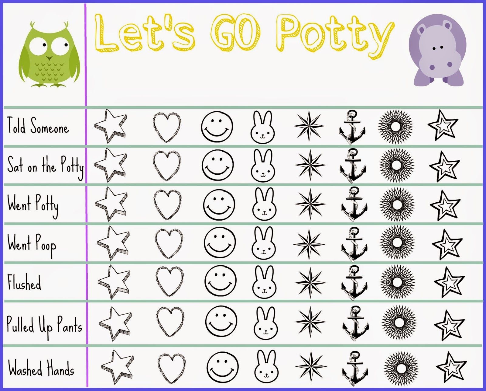 Stress-Free Potty Training - Free Printable Sticker Chart - Free Printable Sticker Charts