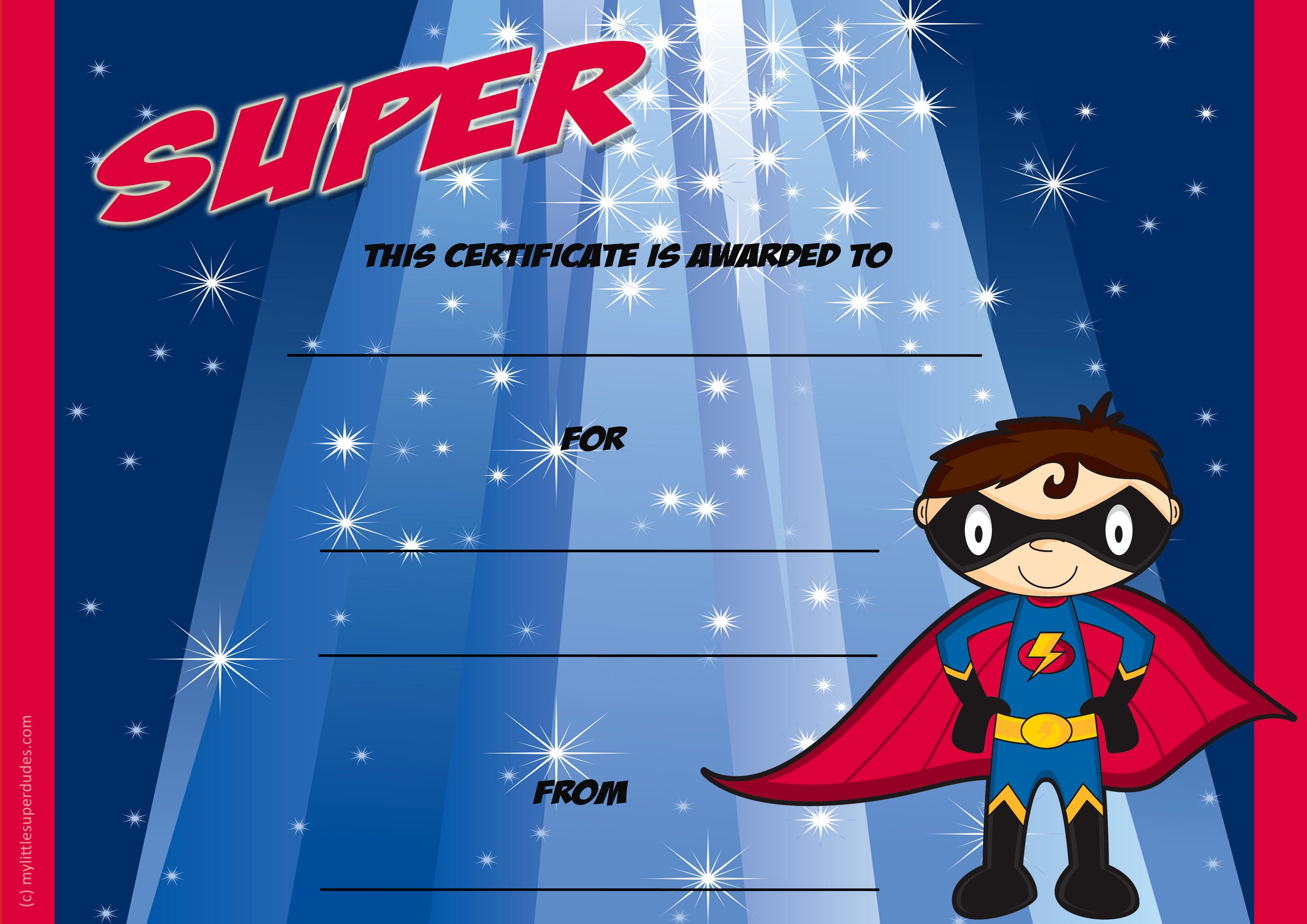 Free Printable Superhero Certificates Free Printable