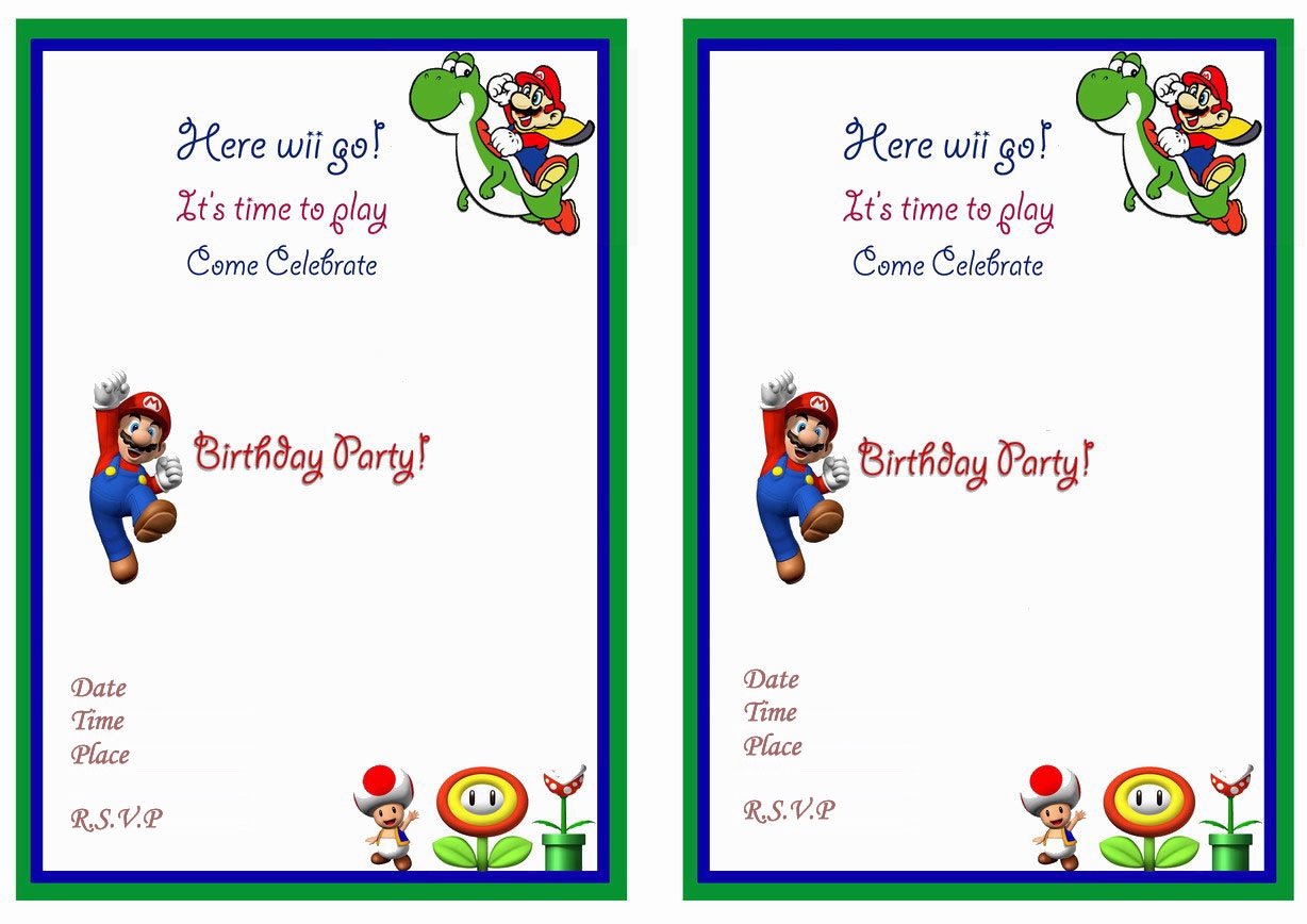 Super Mario Birthday Invitations | Birthday Printable - Free Printable Super Mario Bros Invitations