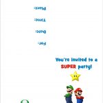 Super Mario Bros Free Printable Birthday Party Invitation   Free Printable Super Mario Bros Invitations