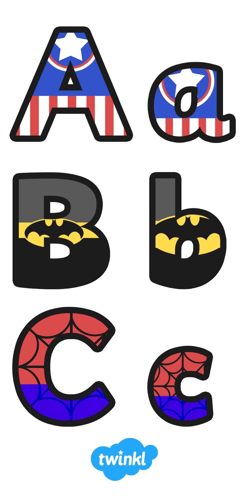 Superhero Alphabet Display Letter … | Pre-K 4/5 Class | Super… - Free Printable Alphabet Letters For Display