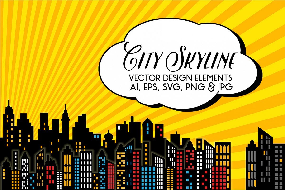Superhero - City Skyline Vectors - Free Printable Superhero Skyline