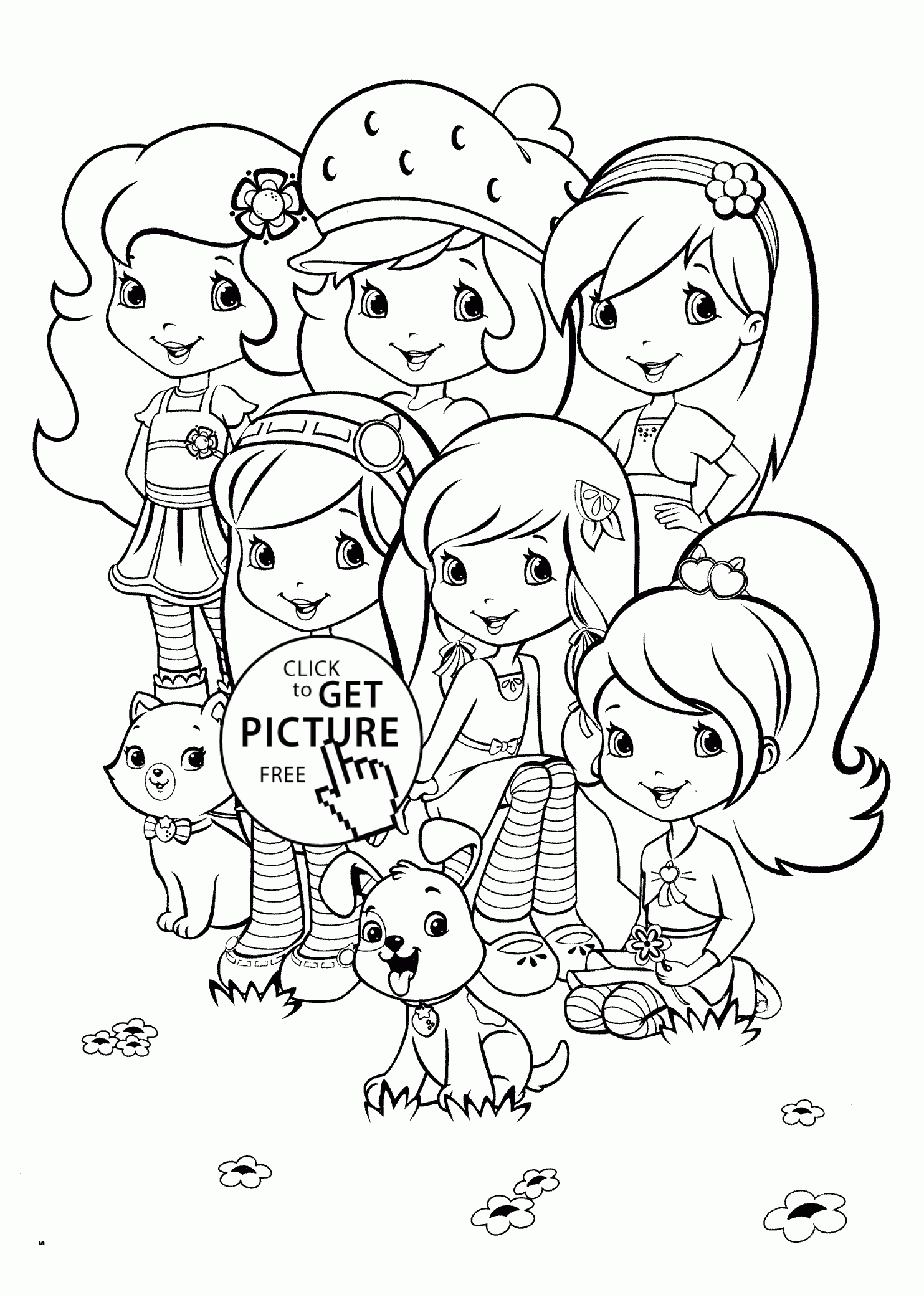 Team Strawberry Shortcake Coloring Pages For Kids Printable Free - Strawberry Shortcake Coloring Pages Free Printable