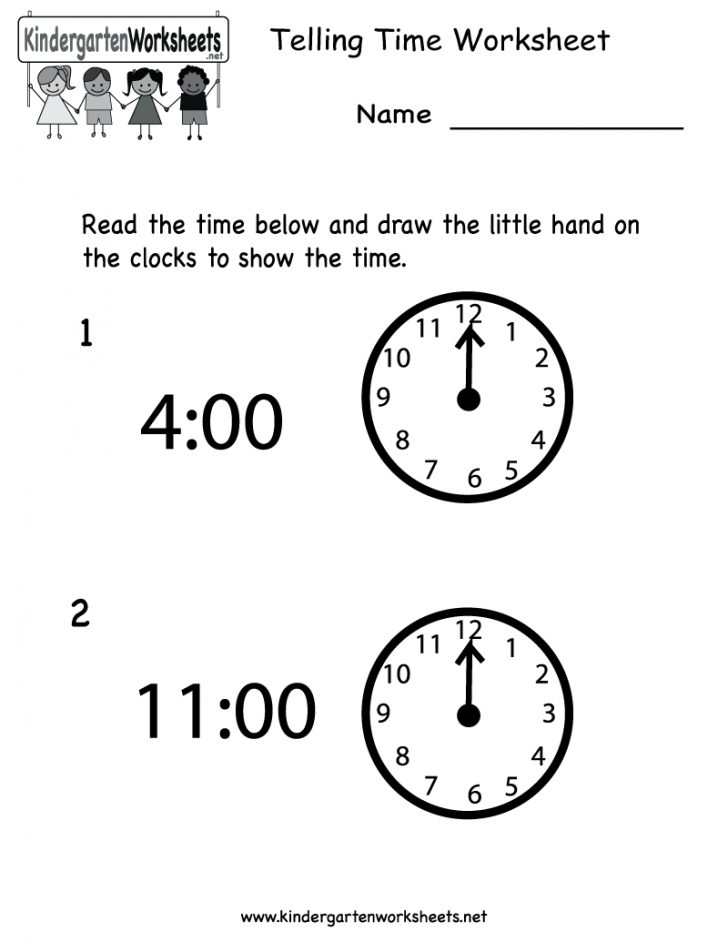 Free Printable Time Worksheets For Kindergarten